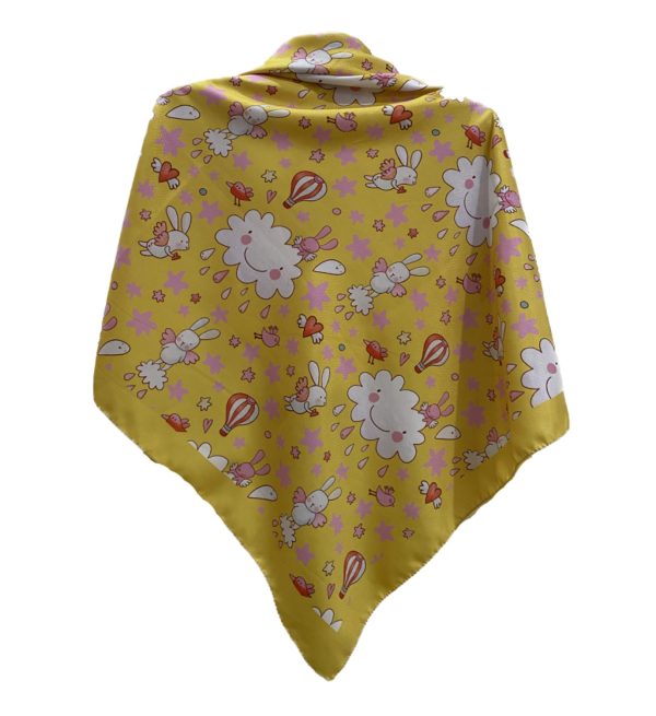 AbrakZard روسری نخ گارزا قواره کوچک ابرک زرد - Image 1