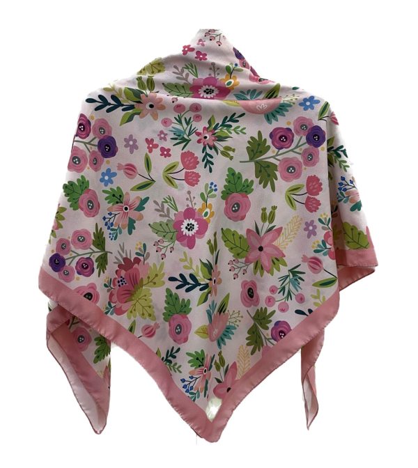 BaqBeheshtSooraT روسری نخ گارزا قواره کوچک باغ بهشت صورتی - Image 1