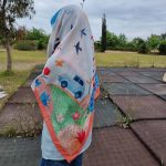 روسری نخی قواره متوسط (قواره 110) داستانی نارنجی - Image 3