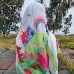 روسری نخی قواره متوسط (قواره 110) داستانی سبز