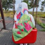 روسری نخی قواره متوسط (قواره 110) داستانی سبز - Image 3