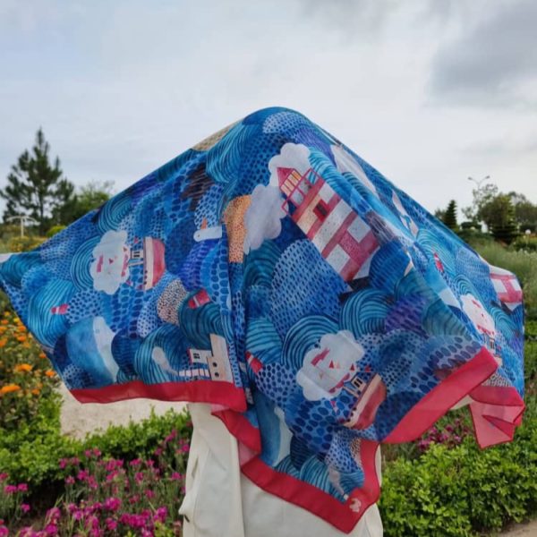 FanoosDaryaE روسری نخی قواره متوسط (قواره 110) فانوس دریایی - Image 1