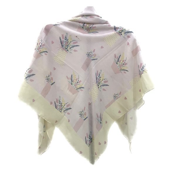 روسری نخی قواره متوسط (قواره 110) گلدان لیمویی - Image 1