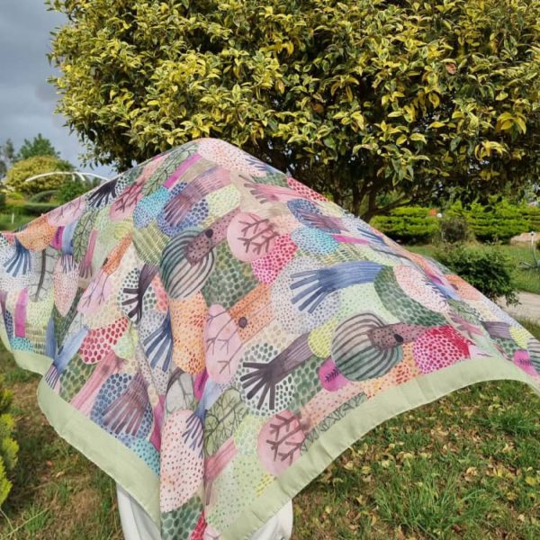 روسری نخی قواره متوسط (قواره 110) جنگل سبز - Image 3