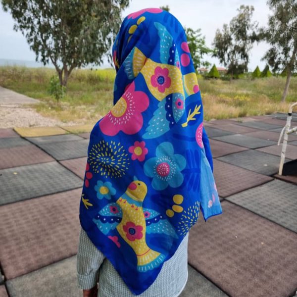 JoojeKarboni روسری نخی قواره متوسط (قواره 110) جوجه کاربنی - Image 1