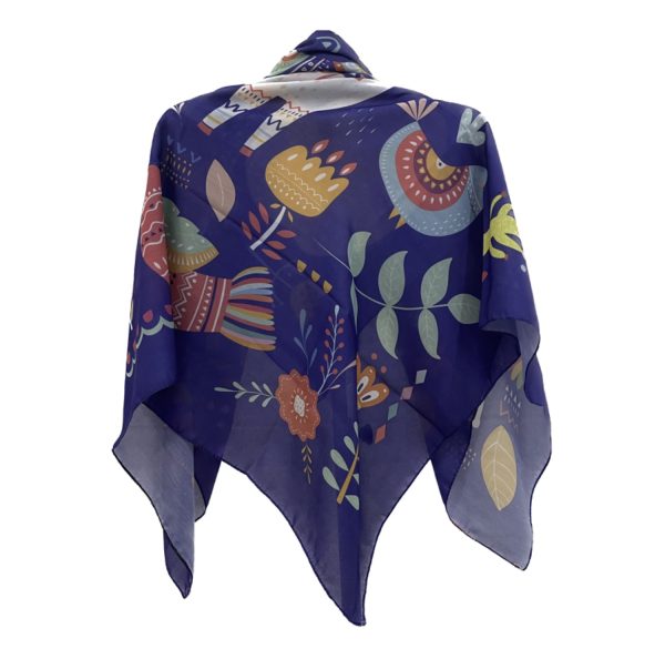 روسری نخی قواره متوسط (قواره 110) لاما بنفش - Image 1