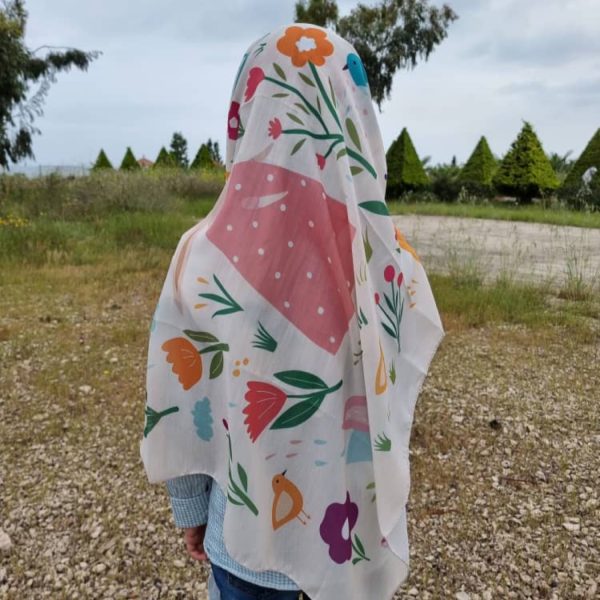 روسری نخی بچه گانه (قواره 90) صبح مزرعه - Image 1