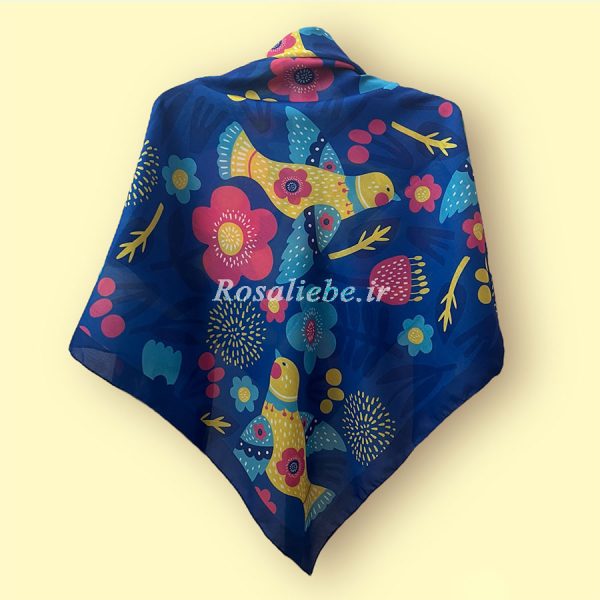 روسری نخی قواره متوسط (قواره 110) جوجه کاربنی - Image 2