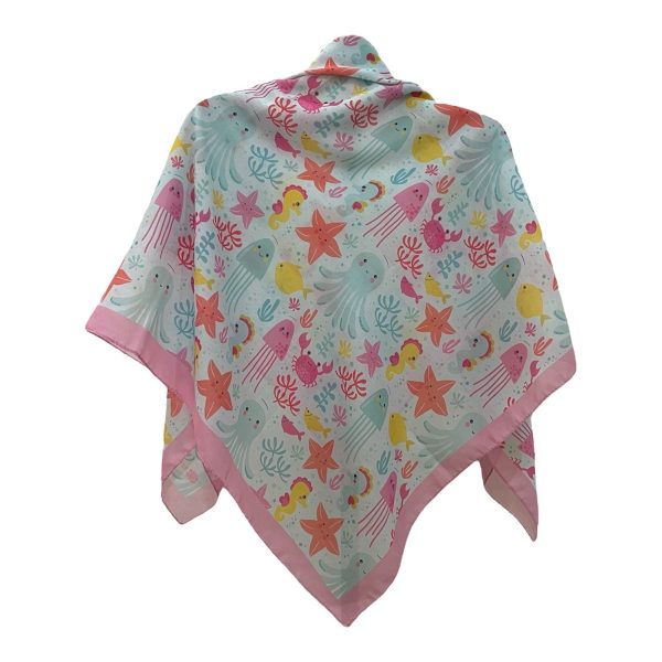 روسری نخی قواره متوسط (قواره 110) حیوانات دریایی - Image 1