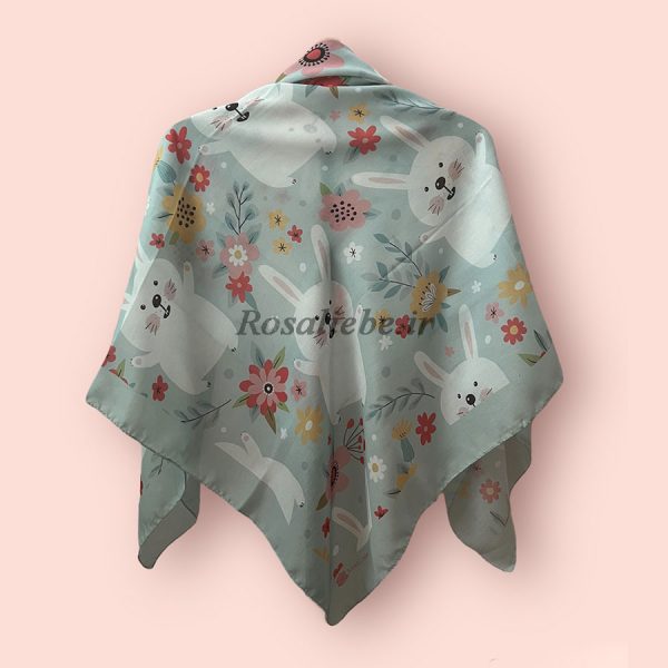 khargooshTopoli-1 روسری نخی قواره متوسط (قواره 110) خرگوش تپلی - Image 1