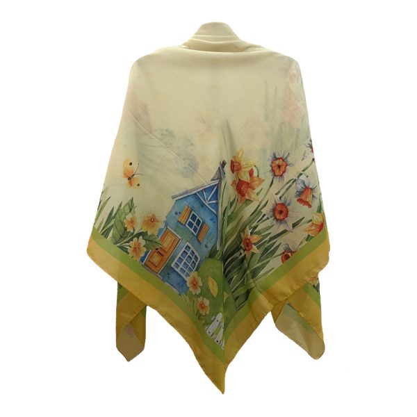 GrdshDrBq110-2 روسری نخی قواره متوسط (قواره 110) گردش در باغ - Image 1