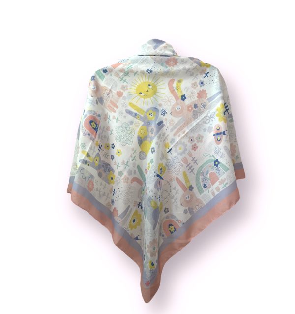 روسری نخی قواره متوسط (قواره 110) بازی خرگوش کوچولو - Image 1