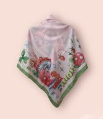 روسری نخی قواره متوسط (قواره 110) قورباغه کوچولو حاشیه دار - Image 2