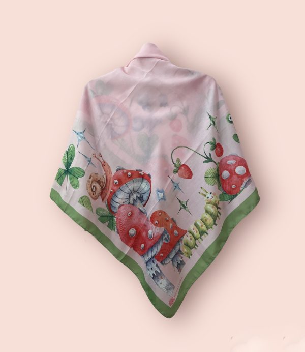 روسری نخی قواره متوسط (قواره 110) قورباغه کوچولو حاشیه دار - Image 2