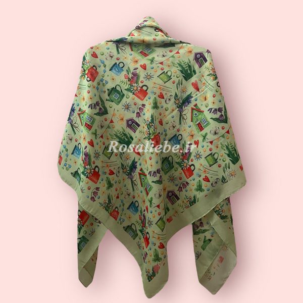 dehkade110-1 روسری نخی قواره متوسط (قواره 110) دهکده - Image 1