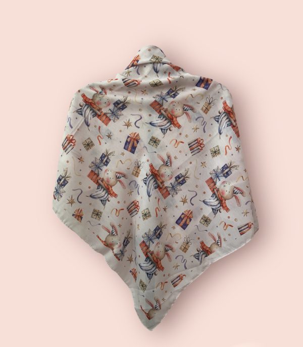 tvldKhrgshKchl روسری نخی قواره متوسط (قواره 110) تولد خرگوش کوچولو - Image 1