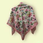 روسری نخی قواره متوسط (قواره 110) باغ بهشت صورتی - Image 4