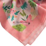 روسری نخی قواره متوسط (قواره 110) باغ بهشت صورتی - Image 3