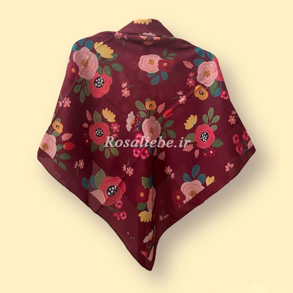baqBhshtZrshki110-1 روسری نخی قواره متوسط (قواره 110) باغ بهشت زرشکی - Image 1