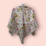 روسری نخی قواره متوسط (قواره 110) بهارین (زمینه صورتی روشن) - Image 2