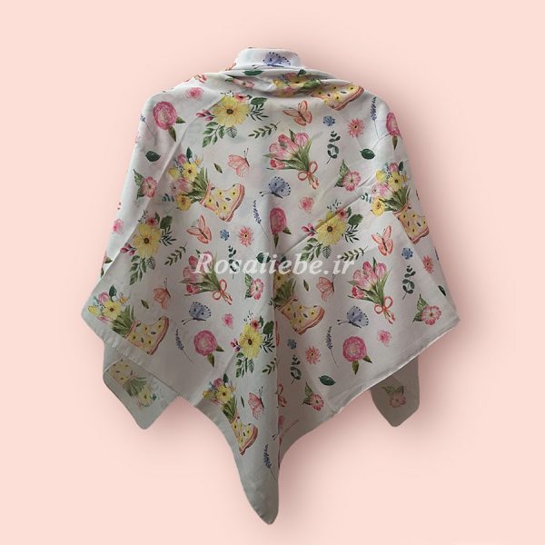 golboo-1 روسری نخی بهارین (زمینه صورتی روشن) - Image 1