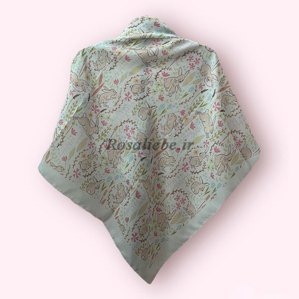 khrgshKerem110-1 روسری نخی قواره متوسط (قواره 110) خرگوش کرم - Image 1