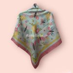 روسری نخی قواره متوسط (قواره 110) پروانه آبی - Image 2