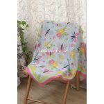 روسری نخی قواره متوسط (قواره 110) پروانه آبی