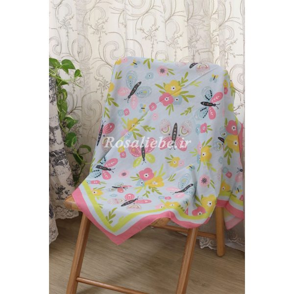 parvaneAbi-2 روسری نخی بچه گانه (قواره 90) پروانه آبی - Image 1