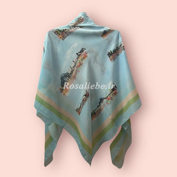 shahrAbi-1 روسری نخی شهر آبی - Image 1