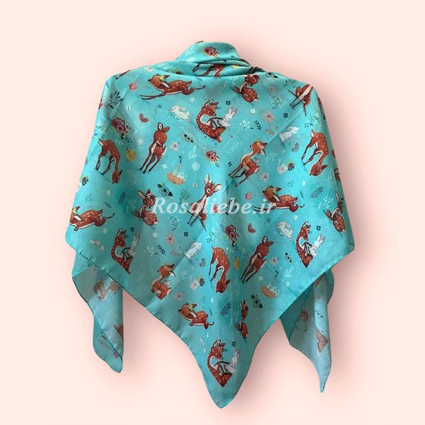 AhooKchlu110-1 روسری نخی قواره متوسط (قواره 110) آهو کوچولو - Image 1