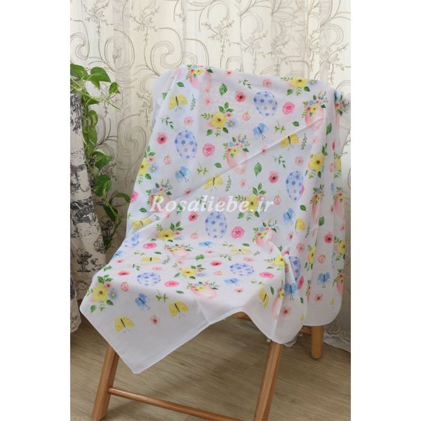 روسری نخی بچه گانه (قواره 90) تخم مرغ عید - Image 1