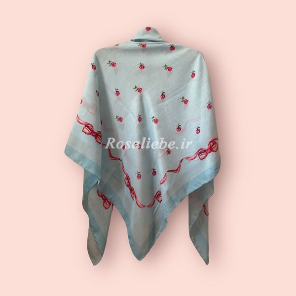 روسری نخی قواره متوسط (قواره 110) رزا آبی - Image 2