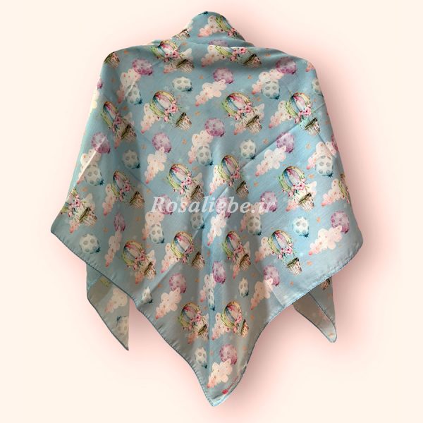 BalonGoli110-1 روسری نخی قواره متوسط (قواره 110) بالون گلدار - Image 1