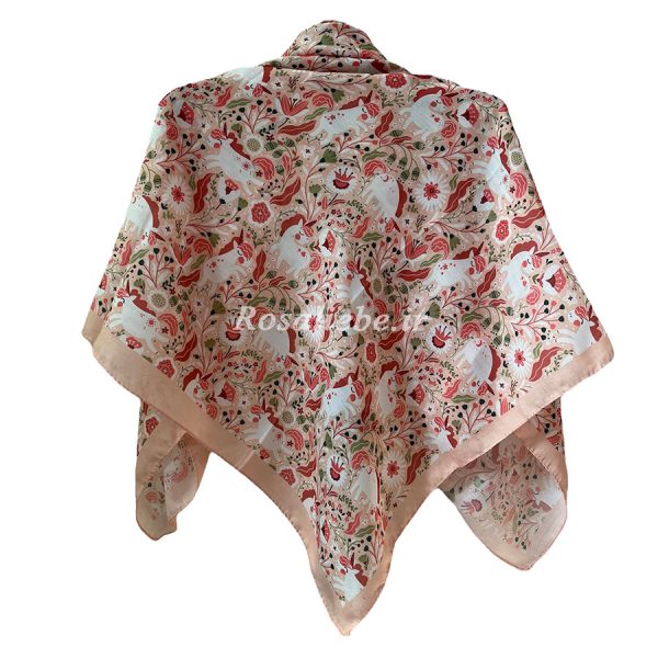 روسری نخی قواره متوسط (قواره 110) پونی گلبهی - Image 1