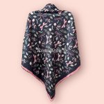 روسری ابریشم نازین سرمه ای - Image 2