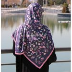 روسری ابریشم نازین سرمه ای