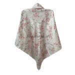 روسری ابریشم تی تی گل (زمینه صورتی روشن) - Image 2